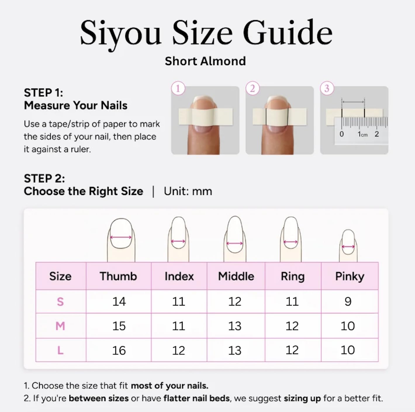 SIYOU Beauty | Ocean's Enchant | Purple Mermaid Short Almond Press On Nails for Women (Medium) - Reusable, Salon-Quality Fake Nails (10pc)