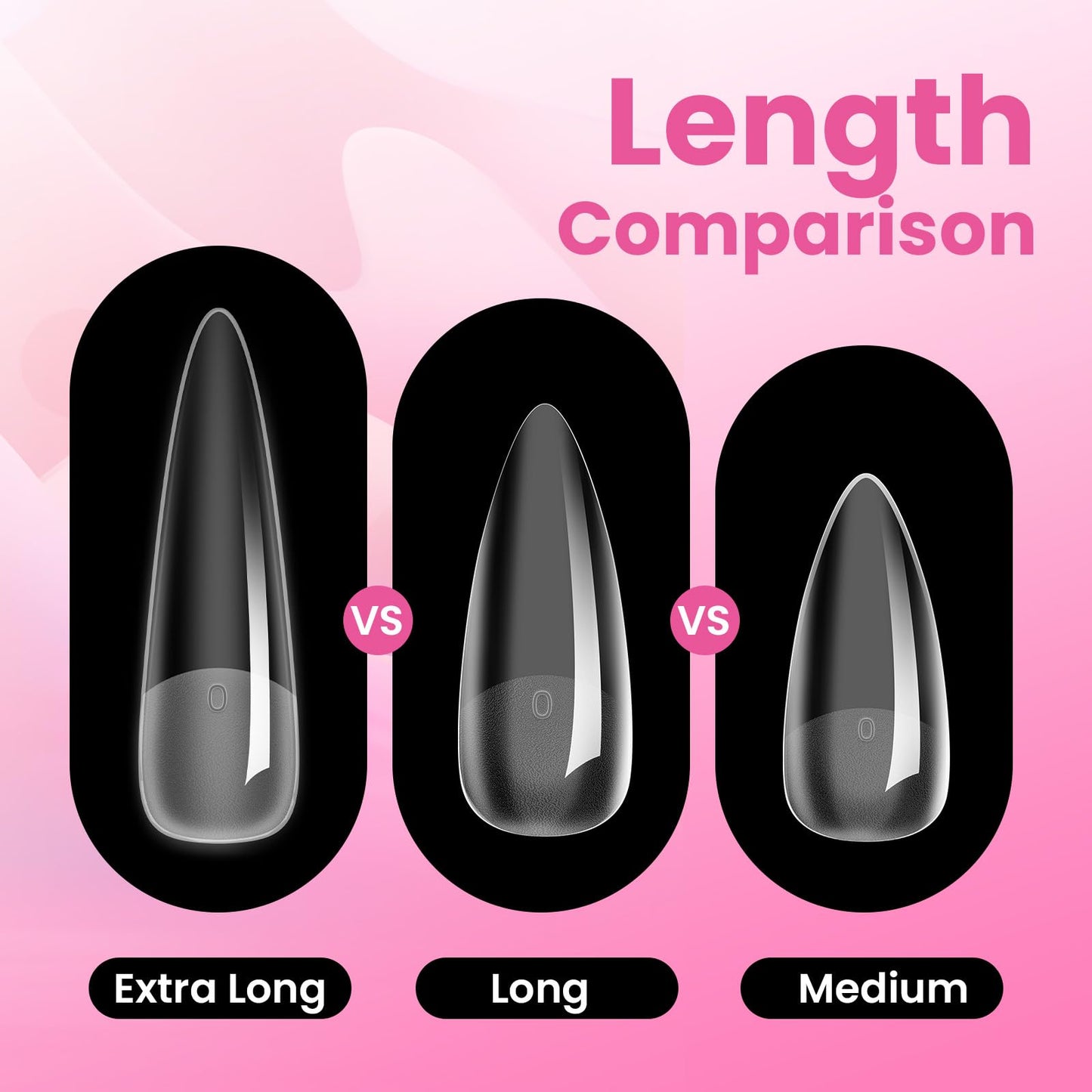 Beetles Tipex Lite Instant Apex Nail Tips, XL Long Stiletto, 16 Sizes | 00–14, 160PCS, Built-in Apex Acrylic Tips for Flat & Natural Nail Beds, Beginner-Friendly Easy DIY Nail Extensions