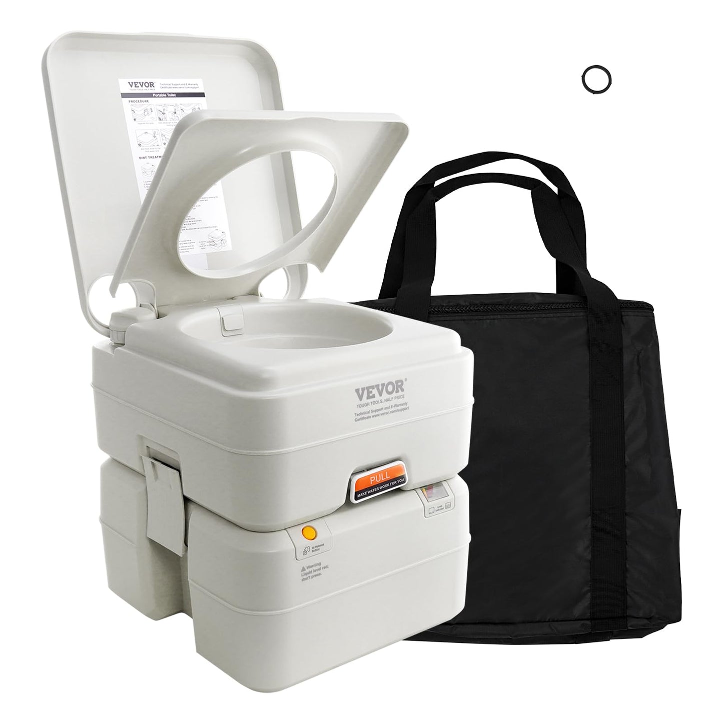 VEVOR Portable Toilet Bundle with Flush and Wakeman Pop Up Pod Privacy Tent for Camping, Beach, Tailgate