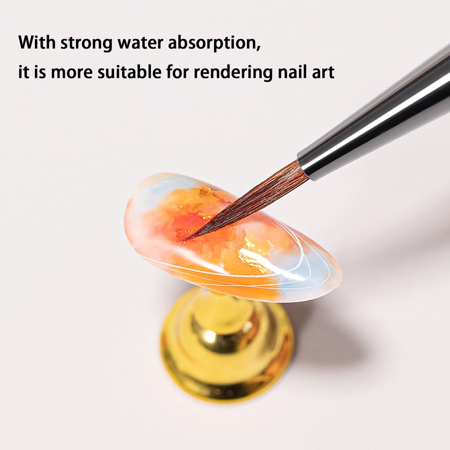 HNRongkya Nail Art Liner Brush Set, Nail Art Brush for Drawing Petals and Butterflies,Fine Detail Nail Brushes, Wooden Handle, 3 Piece
