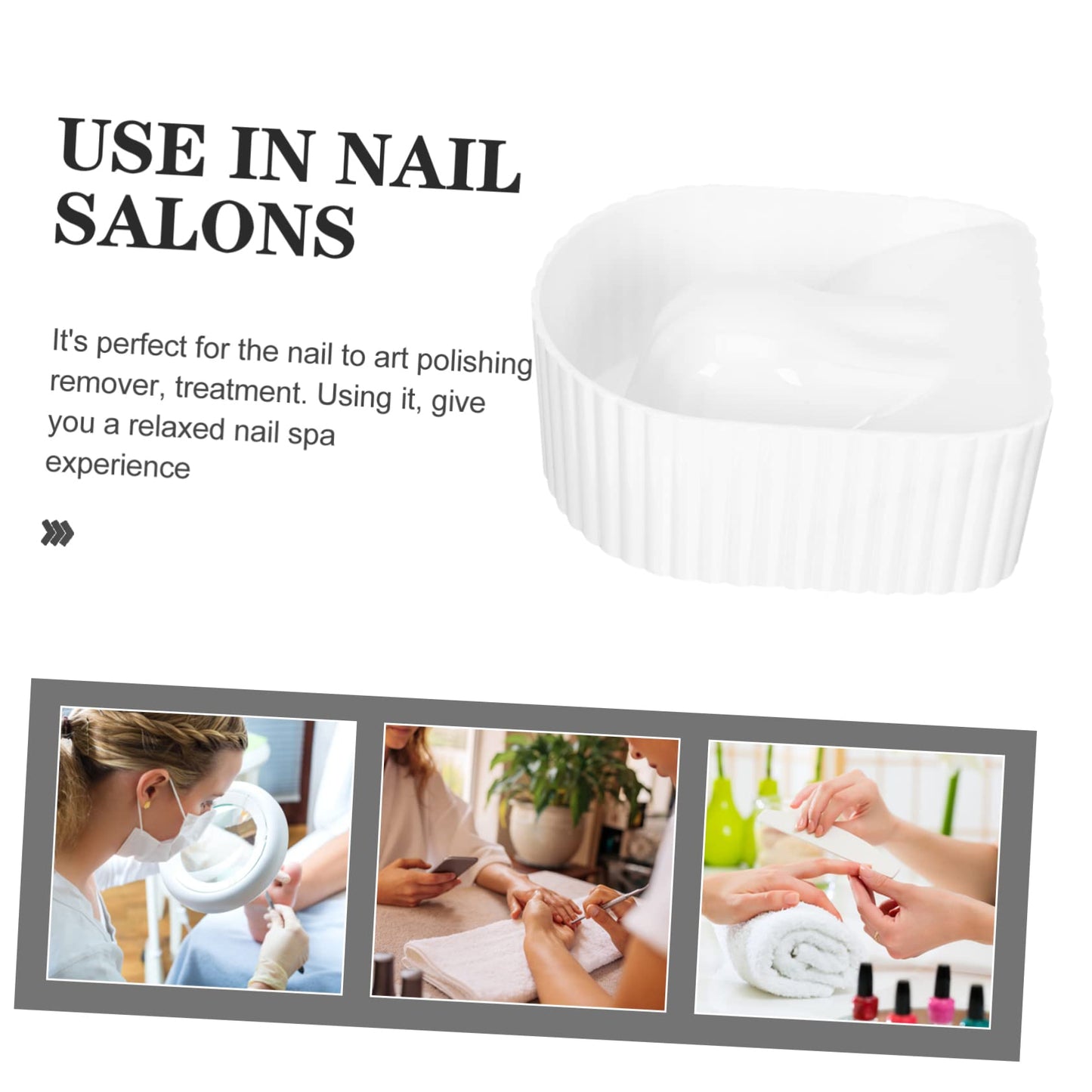 Mikinona Nail Soaking Bowl Manicure Hand Soak off Tray Gel Polish Remover Acrylic Nail Art Tool 5.5X4.3X2.4 Inch Clear Spa Bowl for Home Salon Use