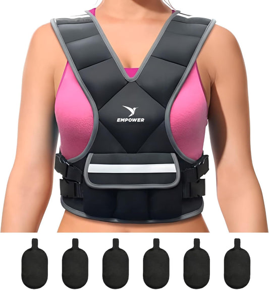 Empower Weighted Vest for Women - Workout Vest - Fixed 8lbs or Adjustable 10-12-14-16lbs - Adds Resistance to Strength Training, Running, Walking & Cardio - Designed To Fit A Woman’s Body