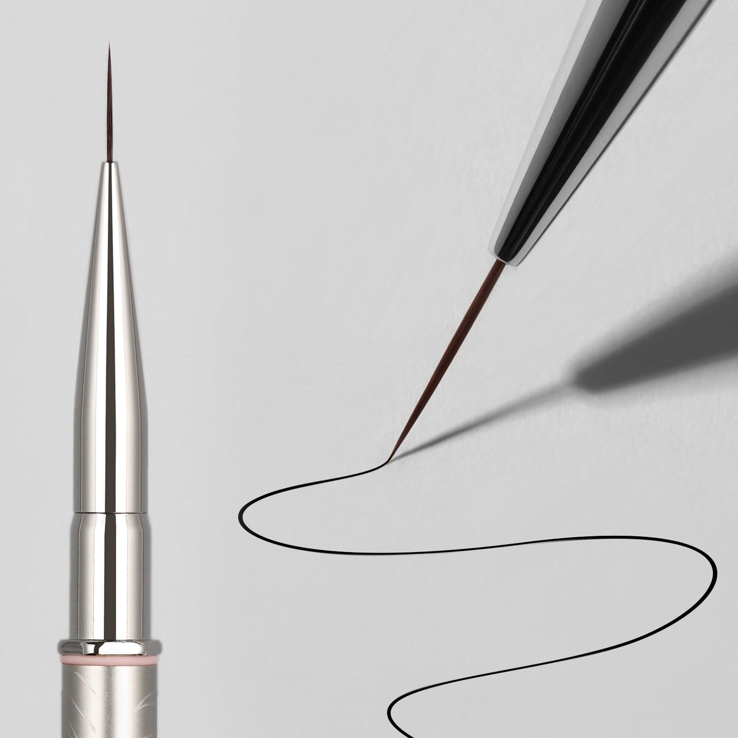 YOKEFELLOW EliteAlly Nail Art Brushes,12mm Slim Nail Art Liner Brush for Long Lines Nail Art Painting Manicure Design Professional Nail Art Tool(EA06 LINER-L)