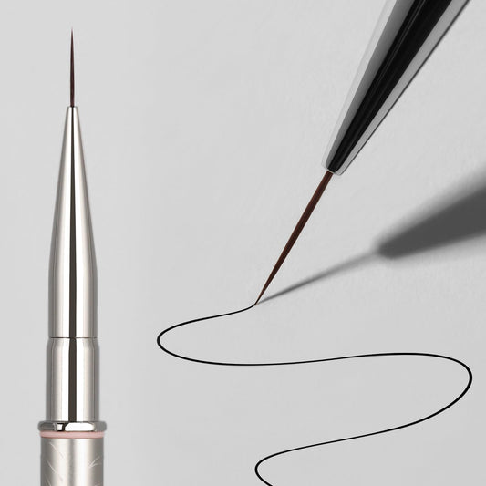 YOKEFELLOW EliteAlly Nail Art Brushes,12mm Slim Nail Art Liner Brush for Long Lines Nail Art Painting Manicure Design Professional Nail Art Tool(EA06 LINER-L)