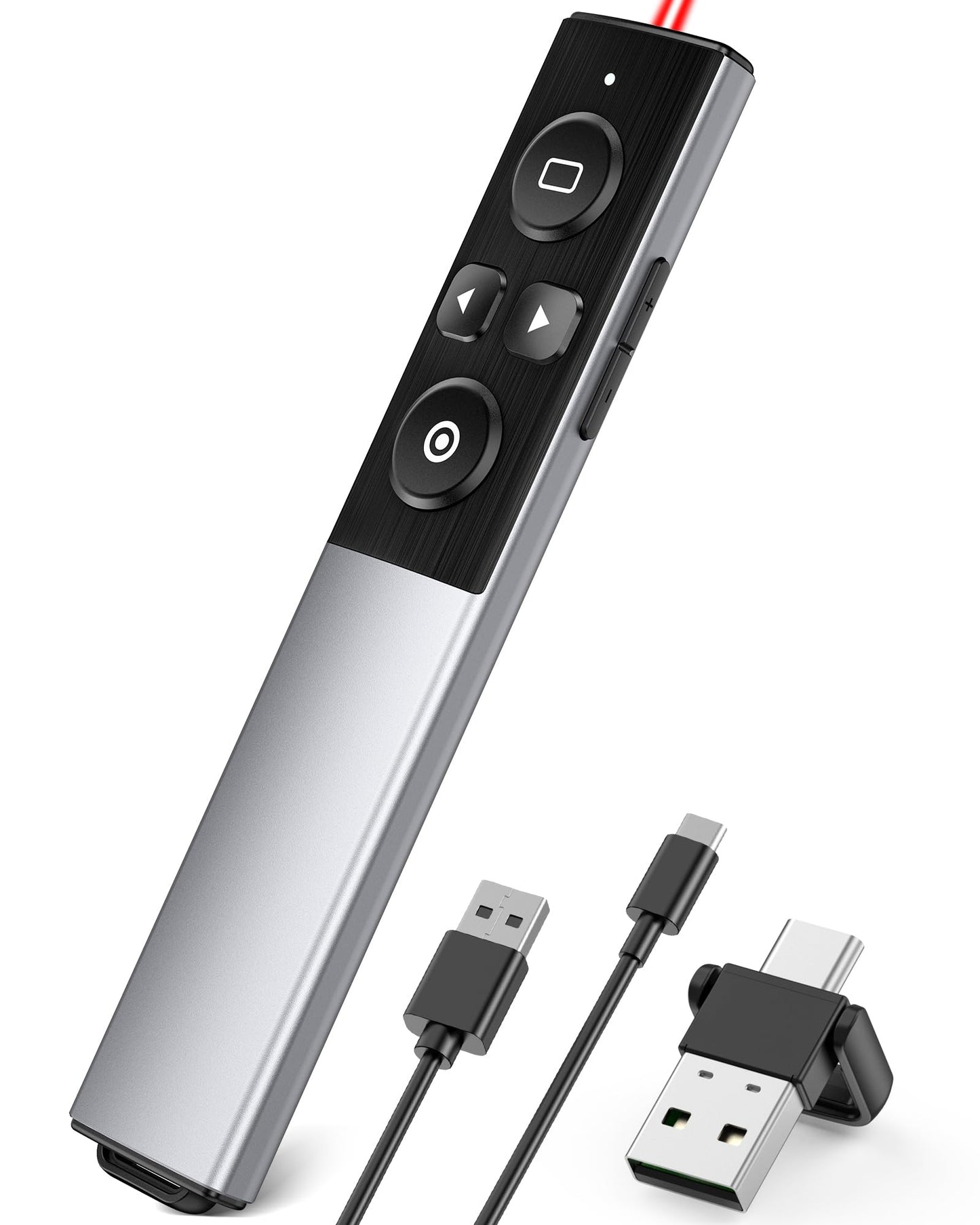 Wireless Presentation Clicker- Clicker for Powerpoint Presentations- Rechargeable Presentation Remote, Slide Advancer for Keynote/PPT/Mac/PC/Laptop