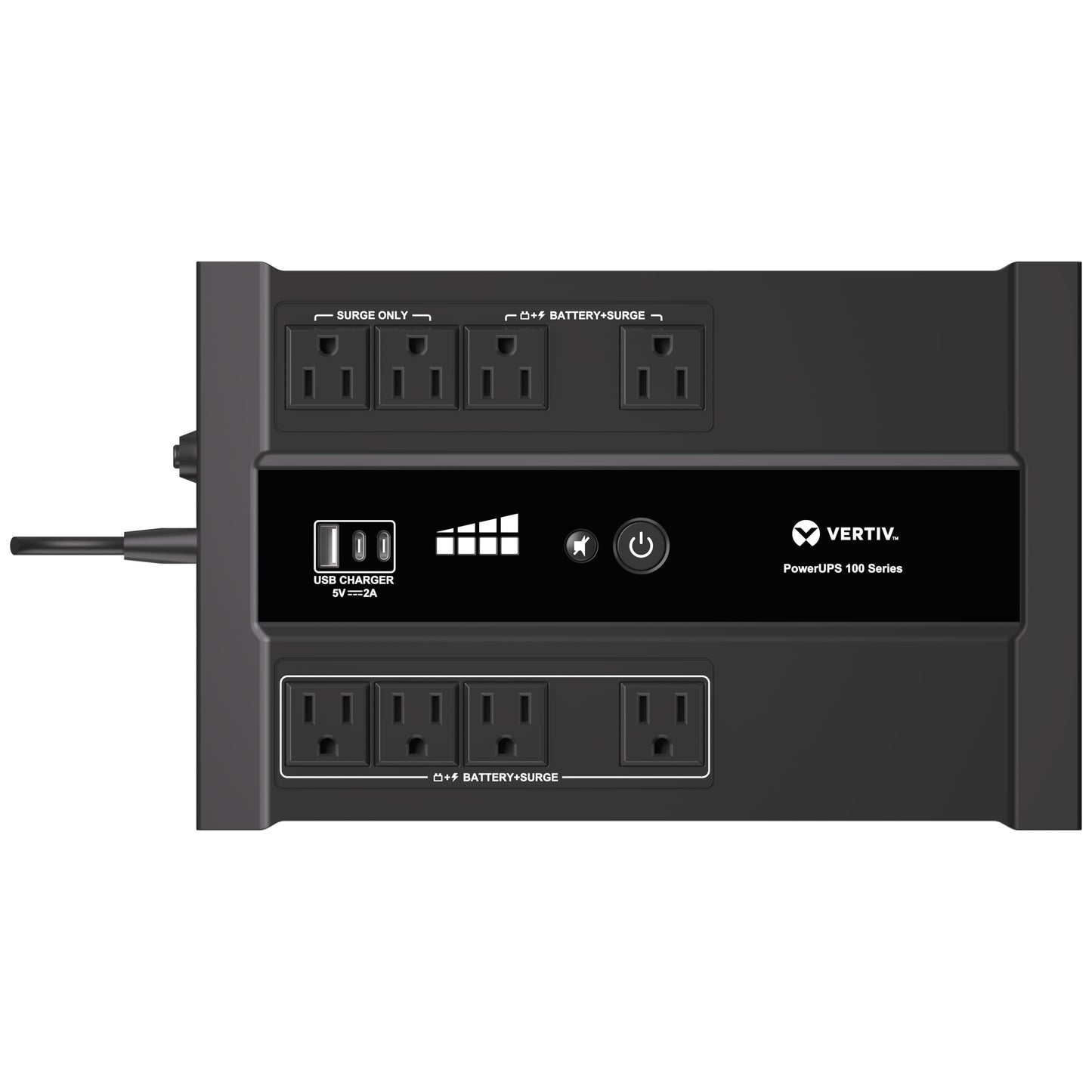 Vertiv Liebert PowerUPS 100 UPS, PST6-700LVMT, 700VA/425W 120V Standby Power, 8 Outlets, Battery Backup with Surge Protection, USB C+A Charging, 3 Year Warranty, User Replaceable Batteries
