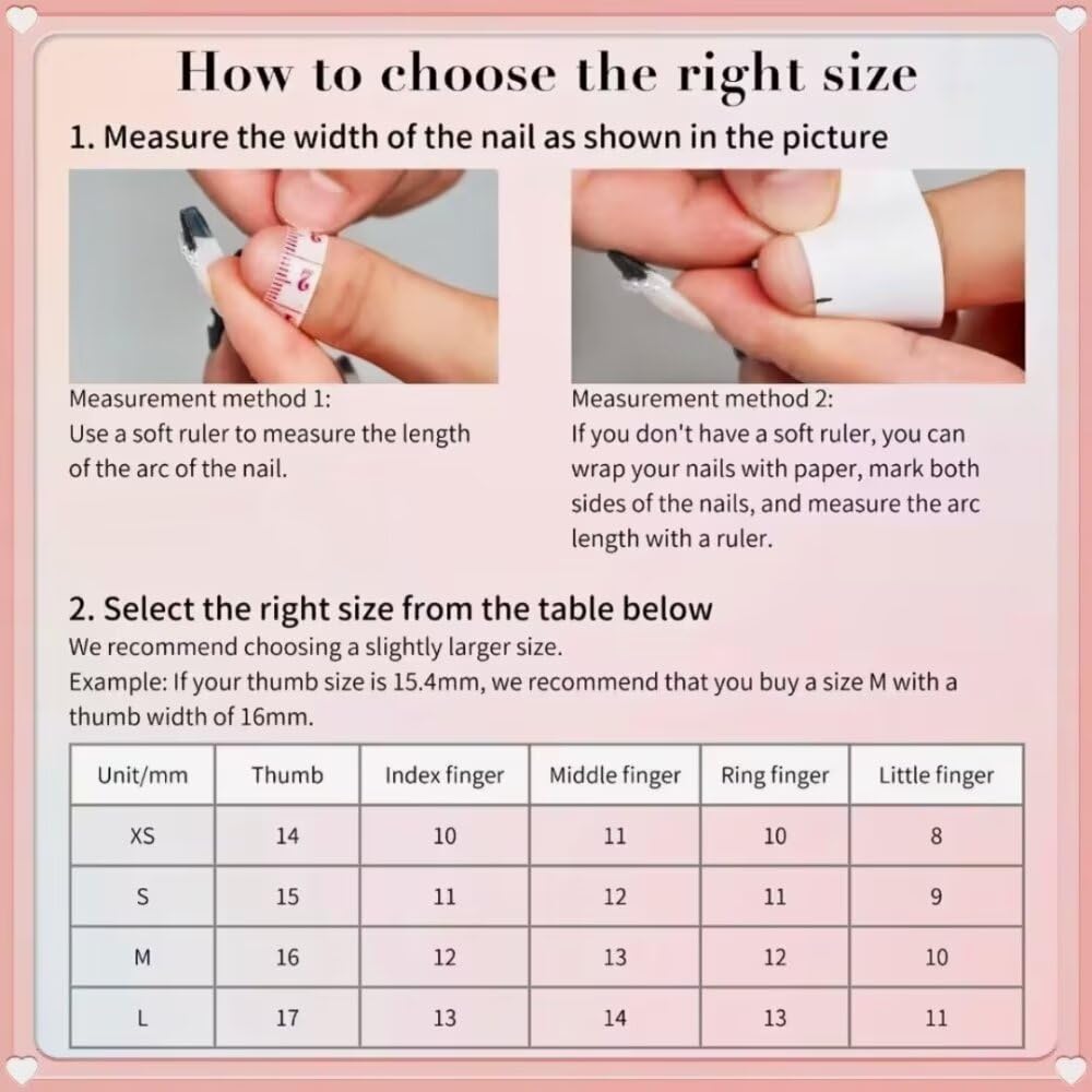 Medium Press On Nails - Handmade 3D False Nails Long Stiletto 10 Pcs ReusableABS Material Finger Painting Nail Tip French Salon Design (Size M)