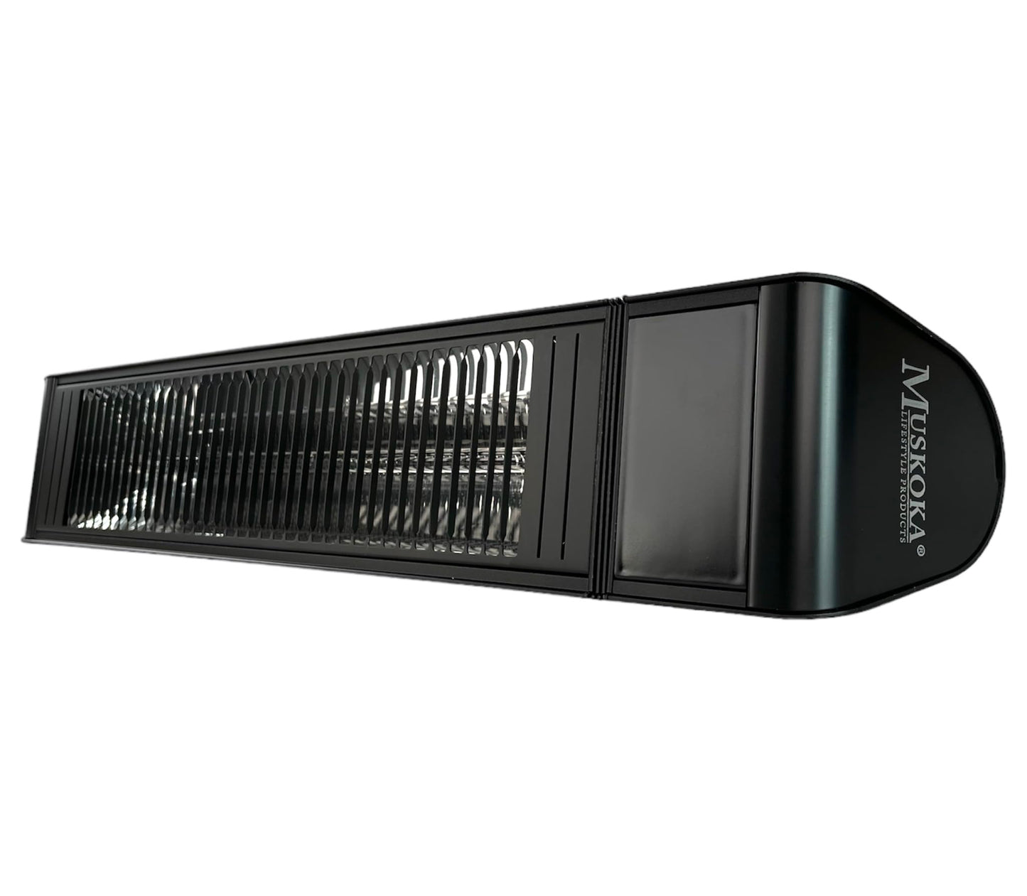 SunWave 2000-Watt Black Carbon LED Screen Infrared Patio Heater, Wireless Remote Controlled with 6 Heat Levels, Electric 220-240v Residential or Commercial by Muskoka Lifestyle Products