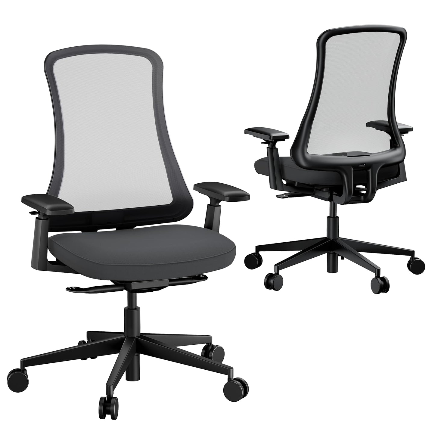 ProtoArc Ergonomic Office Chair - Flexer Computer Chair, Foam Cushion Sliding Seat, Breathable Mesh from Wintex, 125° Reclining Swivel Desk Chairs for Home, Office & Study - Black