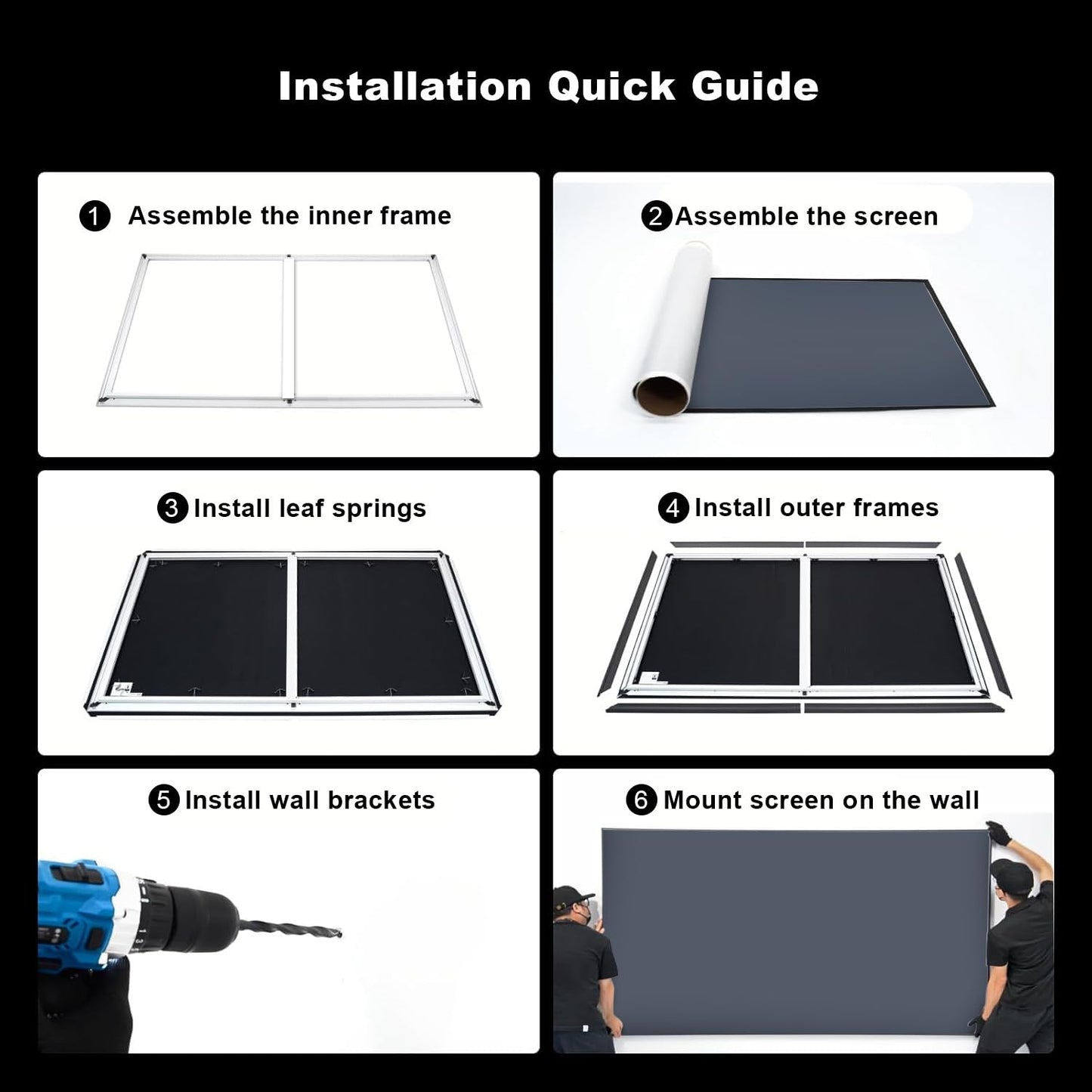 NothingProjector ALR Screen for Ultra Short Throw Projector, 95% Ambient Ceiling Light Rejecting, 120 inch, 4K/8K UHD, Active 3D, Fixed Frame 16:9, Wall Mount Anti Daylight UST, Black Series NothPJ