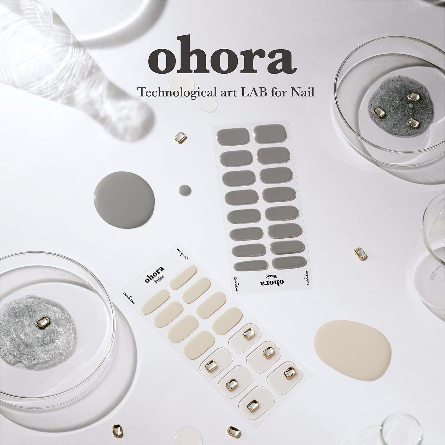 ohora Semi Cured Gel Pedi Strips (P Sun Daisy) - Yellow, Patterned, Works with UV/LED Lamps, Salon-Quality, Long Lasting, Easy to Apply & Remove - Includes 2 Prep Pads, Nail File & Wooden Stick
