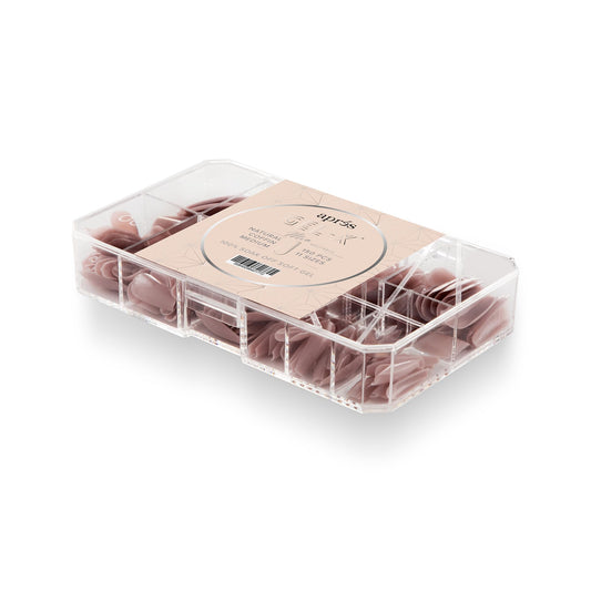 Apres Neutrals Gel-X Maisie Box Of Press On Nails, 11 Sizes 00-9, Soft Gel Nail Tip Box (150pcs) (Natural Coffin Medium, 150pcs)
