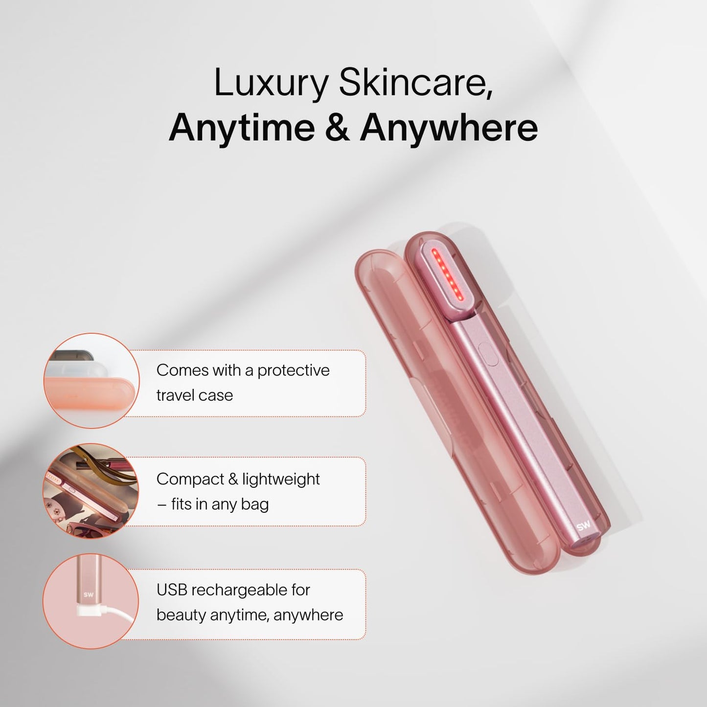 Solawave 4-in-1 Red Light Therapy Wand + Activating Serum | LED Skincare Device for Face & Neck | Facial Tool with Galvanic Current, Massage & Therapeutic Warmth | Reduces Appearance of Fine Lines