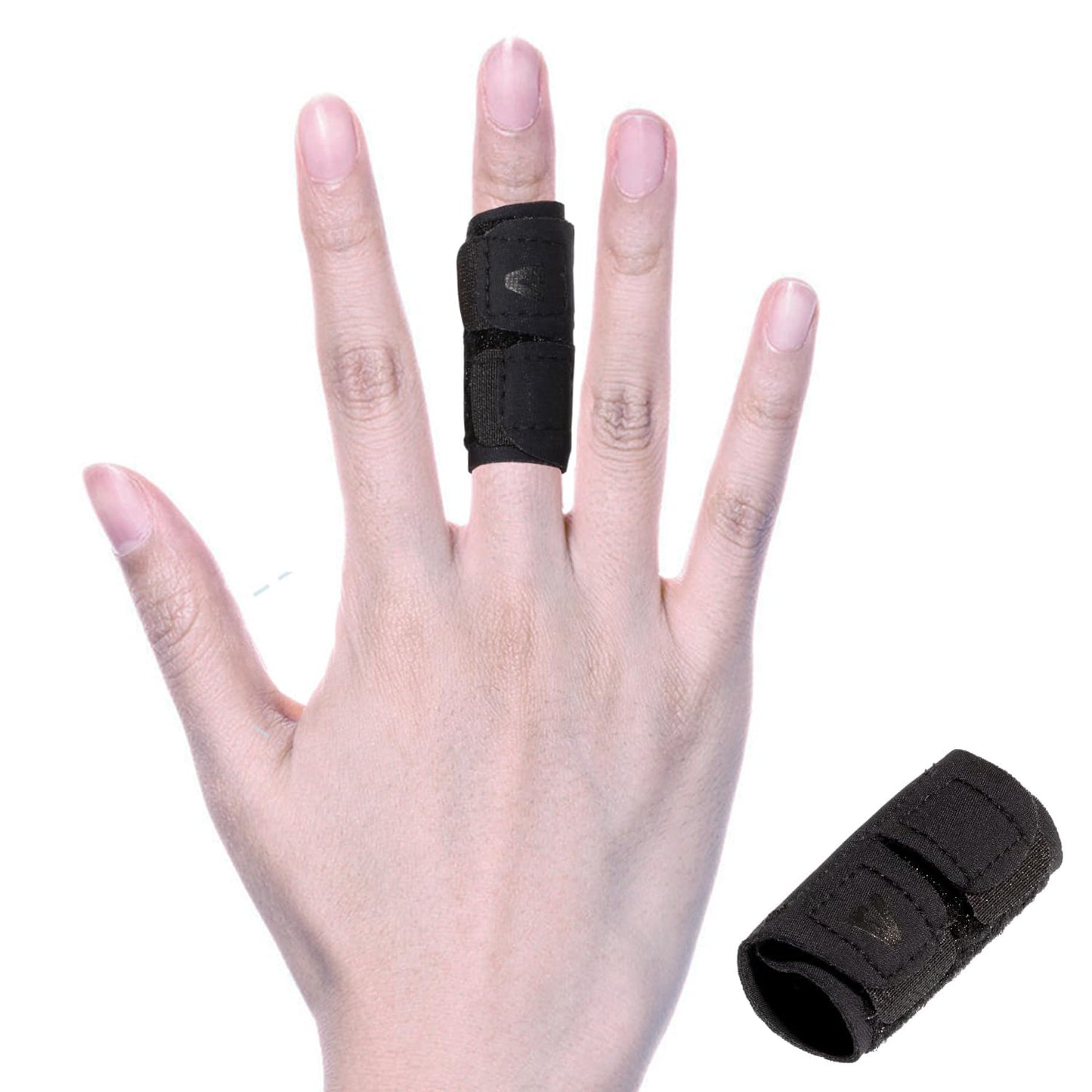 Mezeic Elastic Finger Sleeves Finger Splint Support Thumb Brace Protector Relieve Pain for Arthritis, Triggger Finger, Reusable Finger Tapes for Basketball, Tennis, Baseball, Volleyball, Badminton - M