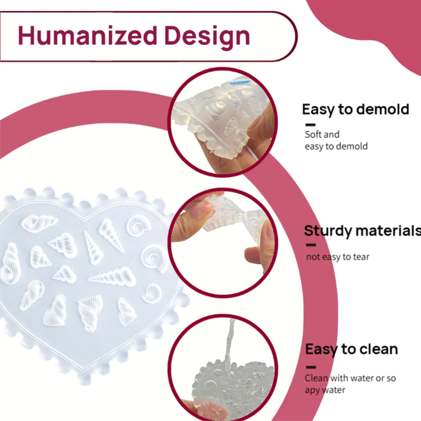 3D Silicone Nail Molds, 6Pcs Ocean Nail Art Molds Art Nail Silicone Mold with 103 Sea Charm Starfish Resin Seahorse Template Mould for Women Holiday Beach Nail Charms Accessories