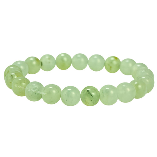 Amazing Gemstone Crystal Bracelet for Women Men's Gifts - Protection Healing Crystal Bracelet - 8mm Gemstone Beaded Stretchable Bracelet Pulseras Para Hombres Mujer Stocking Stuffers Mothers Day Gift (Prehnite)