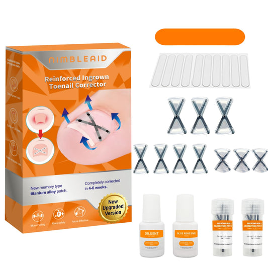 X-Shaped Upgrade Titanium Alloy Ingrown Toenail Corrector,At Home Ingrown Toenail Treatment for Man and Women,Ingrown Toenail Removal Kit,Curved Toenail Straightener (Large Size)