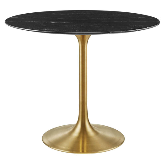 Modway Lippa Dining Table, 36", Gold Black