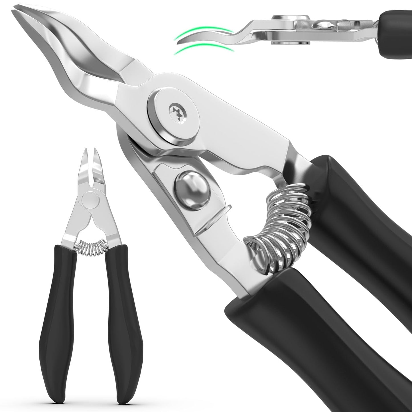 Glamne 5-in-1 Toenail Clippers for Seniors with Thick & Ingrown Nails – Professional Pedicure Kit with Long Handle Nail Cutter, Slanted Curved Blade, Nail File & Lifter – Gift Set with Leather Case
