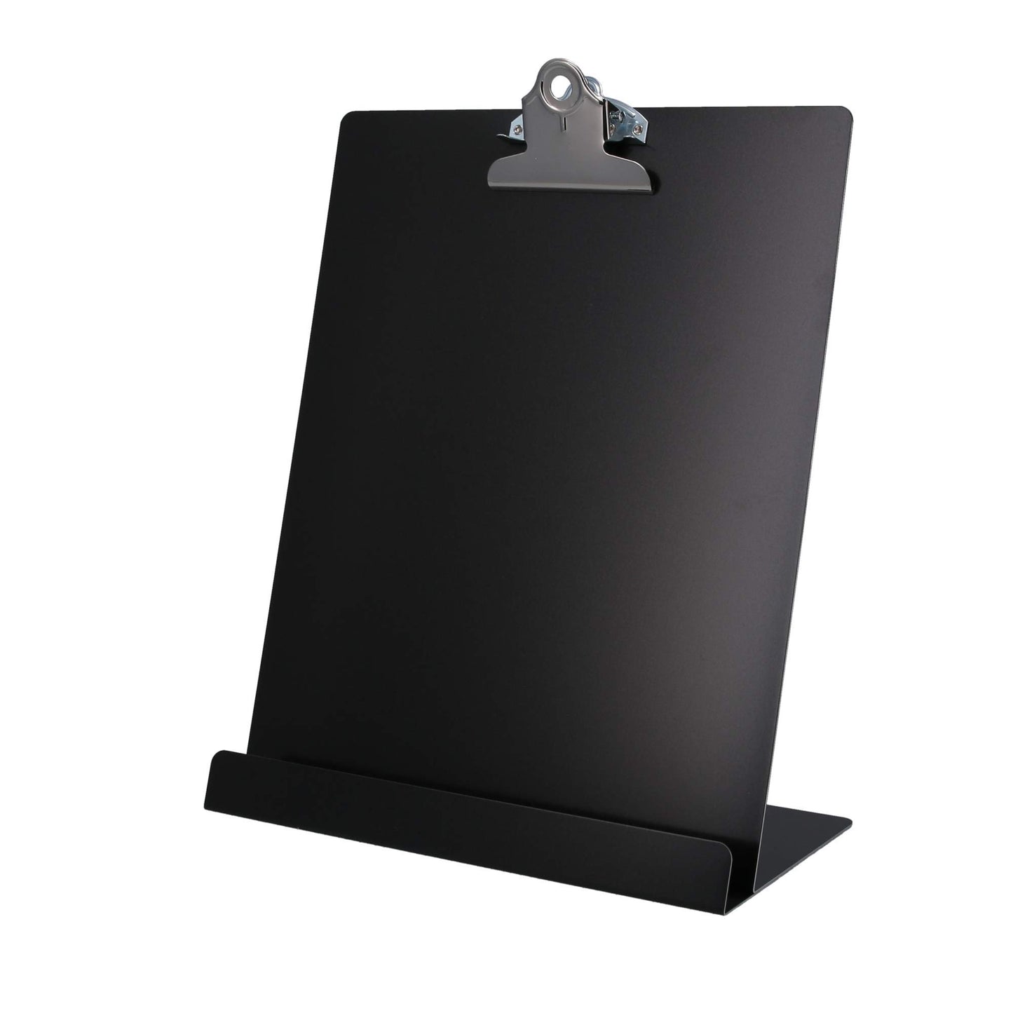 Saunders Free Standing Clipboard & Tablet Stand - Durable Black Recycled Aluminum Desktop Document Holder for Office, Teachers & Students - 1" Clip Holds 8.5x11 Letter Size Sheets, Lightweight