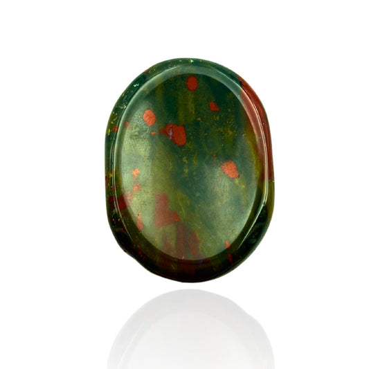 GEMSCITE Bloodstone Thumb Worry Stones Metaphysical Gemstone Crystal Healing Reiki Men Women Gift FENG Shui Positive Energy Love Wellness Palm Stones Wicca Powerful