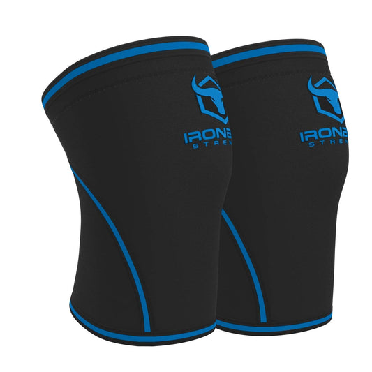 Knee Sleeves 7mm (1 Pair) - High Performance Knee Sleeve Support For Weight Lifting, Cross Training & Powerlifting - Best Knee Wraps & Straps Compression - For Men and Women (Black/Blue, XX-Large)