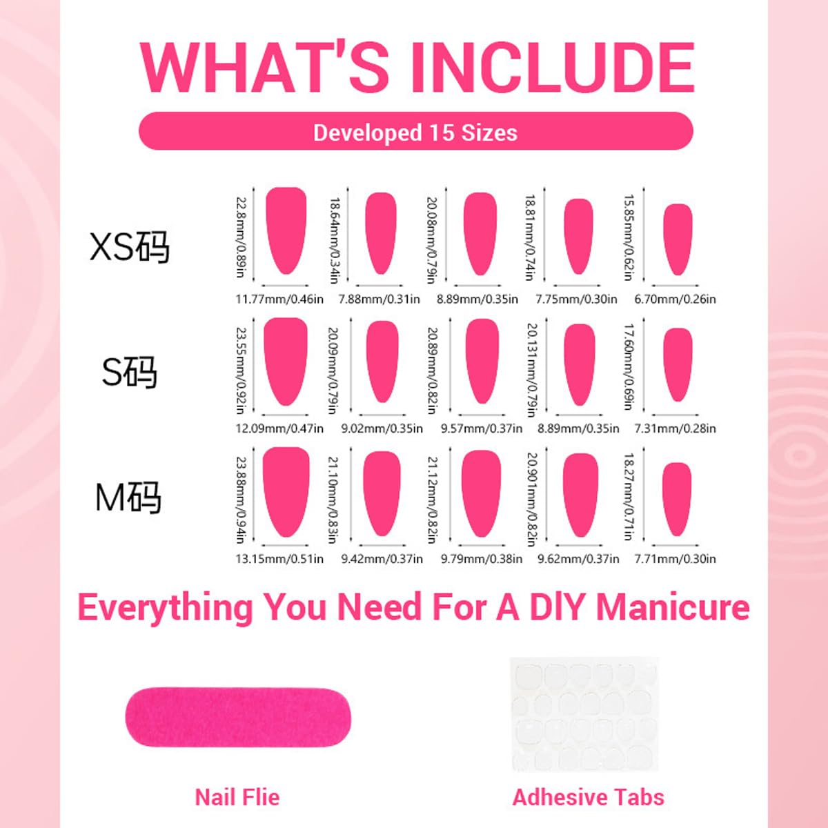 Pink Medium Almond Press on Nails - Cat Eye Fake Nails with Heart | Silver Bow Designs False Nails Glitter Glue on Nails Reusable Full Cover Stick on Nails for Women Manicure 24Pcs