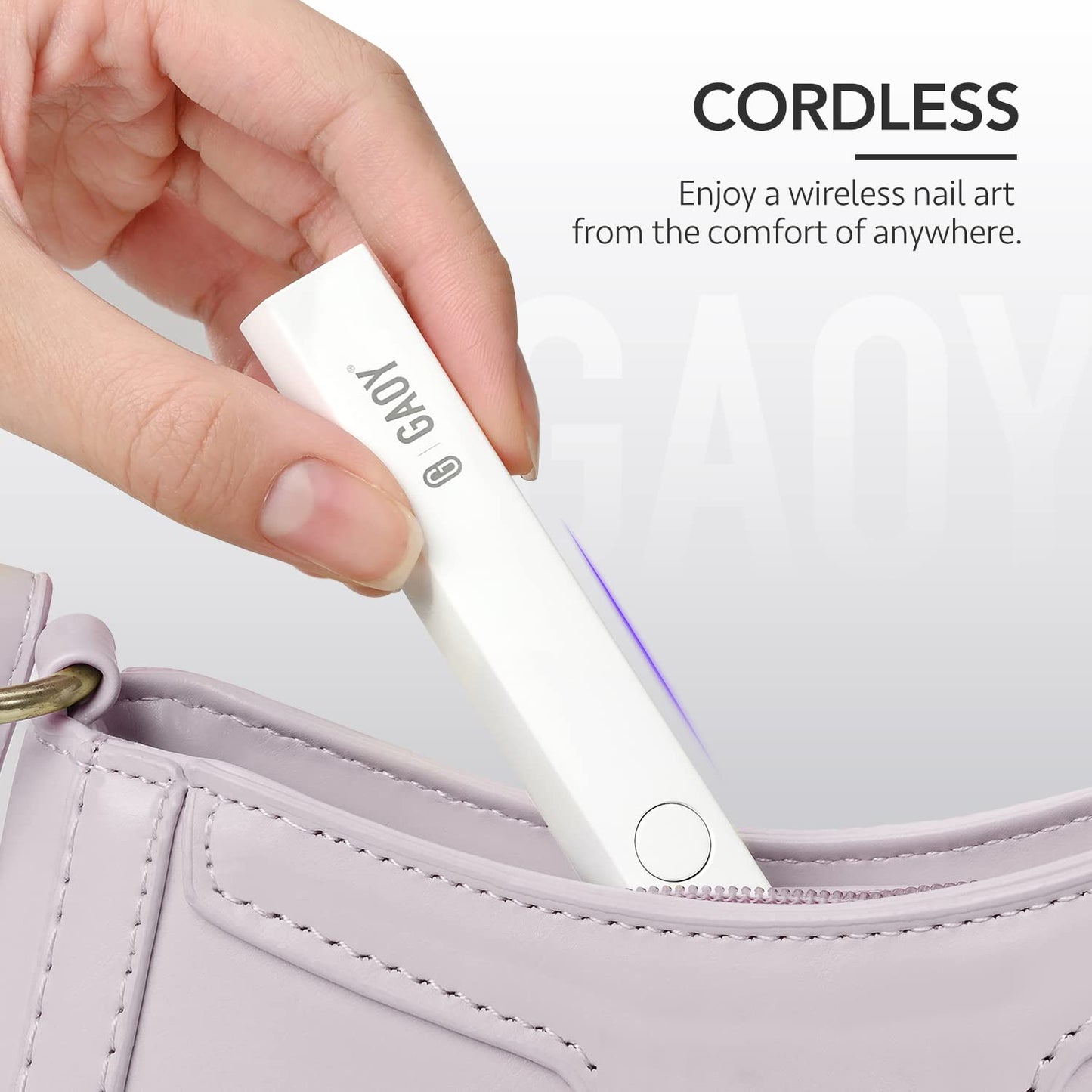 GAOY Handheld UV Light for Gel Nails, Mini Nail Lamp, Portable Cordless Rechargeable, Fast Curing