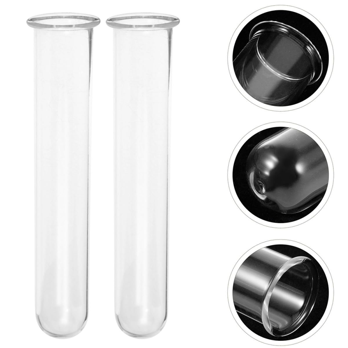 KALLORY 4Pcs Glass Test Tube Vases Hydroponic Propagation Planter Tubes 2.5X3X18Cm Glass Plant Holder for Home Office Desktop Terrarium Decor