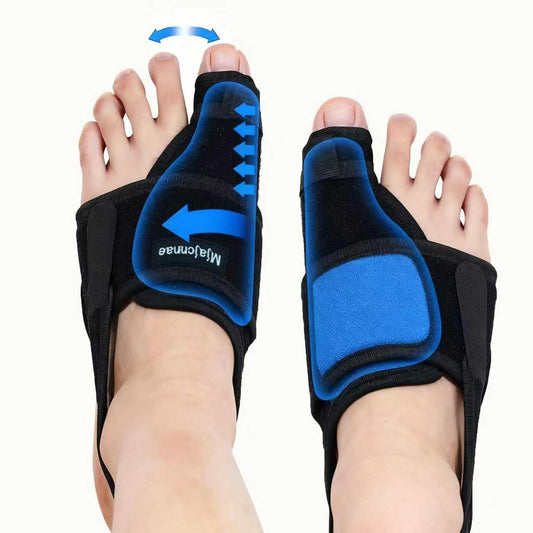 【2-Pack】Mjajcnnae Bunion Corrector for Women & Men, Orthopedic Bunion Splint for Hallux Valgus Pain Relief, Big Toe Separator, Adjustable Day/Night Support, Comfortable Hammer Toe Straightener, left, Right（Black）