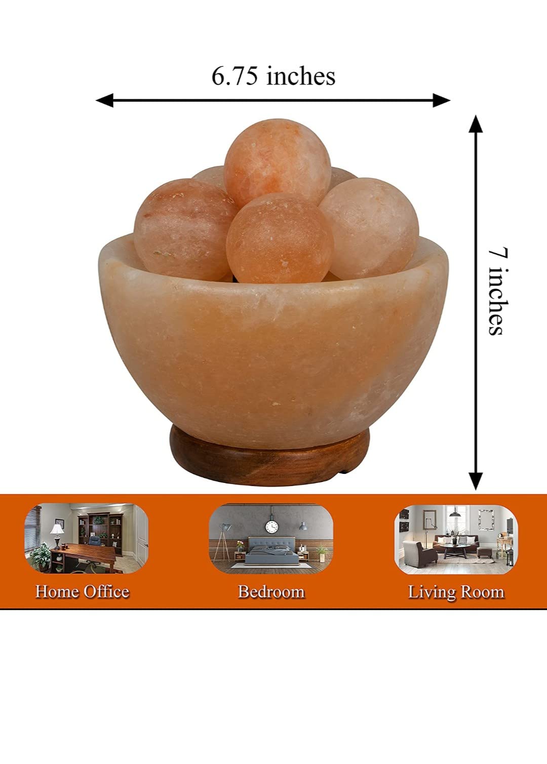 Kirit Gemstones Himalayan Rock Salt lamp for Positive Energy | Himalayan Salt Lamp Original (Fire Bowl with 6 Massage Ball)