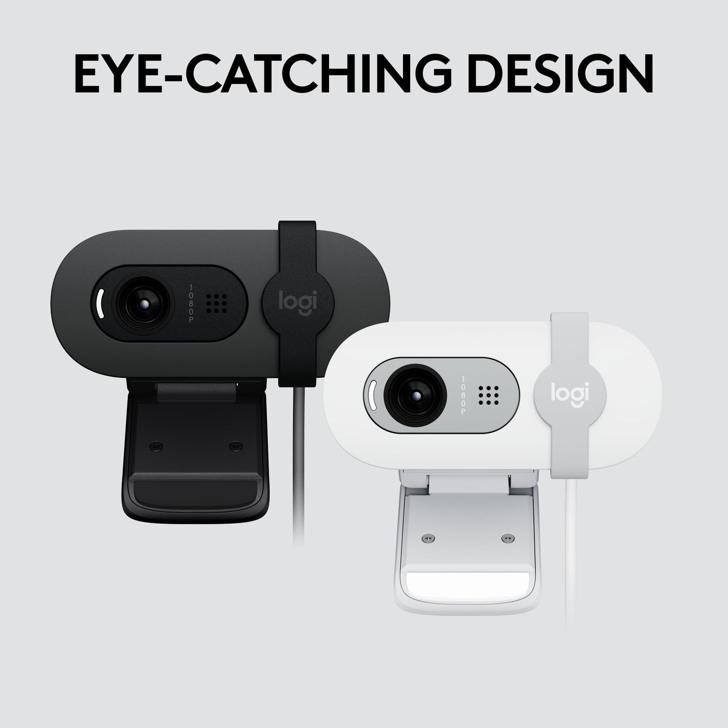 Logitech Brio 100 Full HD 1080p Webcam for Meetings, Streaming, Desktop, Laptop, PC - Built-in Mic, Shutter, Works with Zoom, Microsoft Teams, Nintendo Switch 2’s new GameChat Mode-Off -White