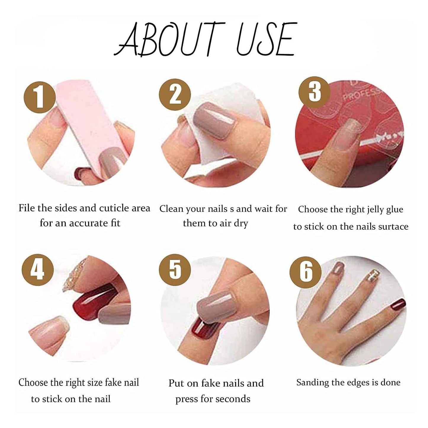 Hkanlre Coffin Press on Nails Gold Line Medium Fake Nails Acrylic Geometry False Nails Full Cover Nails for Women and Girls 24PCS