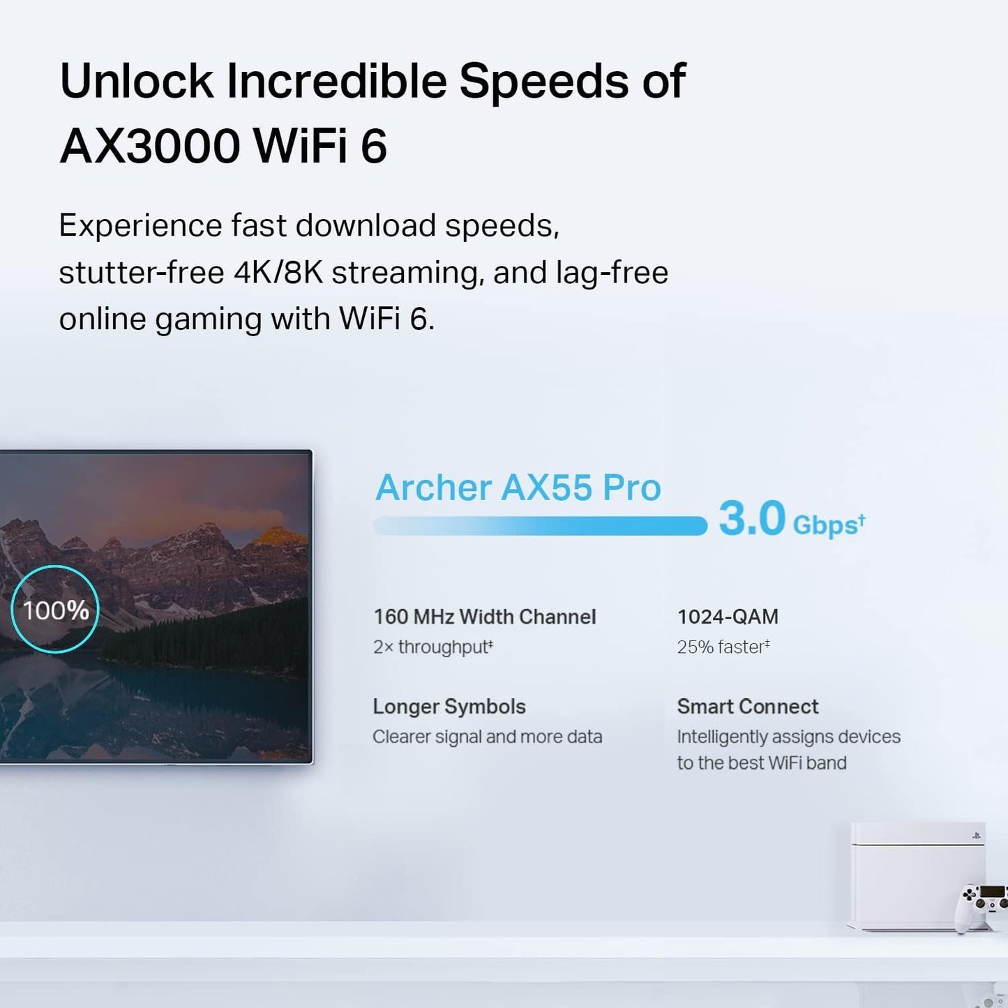 TP-Link AX3000 WiFi 6 Router (Archer AX55 Pro) - Multi Gigabit Wireless Internet, 2 x 2.5 Gbps Ports, Dual Band, VPN Router, OFDMA, MU-MIMO, USB 3.0, WPA3, Compatible with Alexa