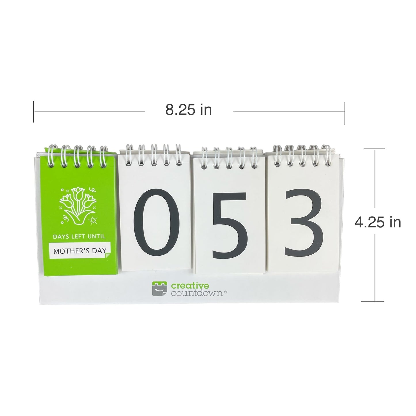 Perpetual Countdown Calendar, Days Left Tracker for Holidays, Birthdays, Anniversaries, Vacation, Goals - fully reversible - perpetual daily calendar on back side of the countdown calendar.