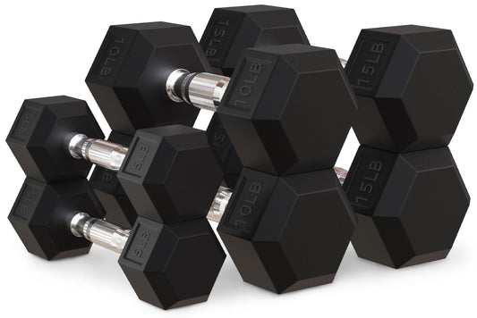 OLIXIS Hex Dumbbells Rubber Coated Hand Weight Set, 60LBS Sets