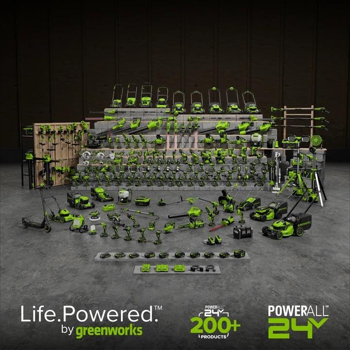 Greenworks 48V (24V x 2) 17" Cordless (Push) Lawn Mower (200+ Compatible Tools), (2) 4.0Ah Batteries and Dual Port Rapid Charger Included