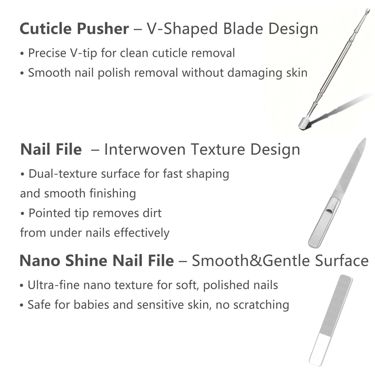 13-Piece Manicure Set, Stainless Steel Nail Clippers Kit with Leather Case, Manicure & Pedicure Nail Care Tools for Women & Men, Portable for Travel & Gift