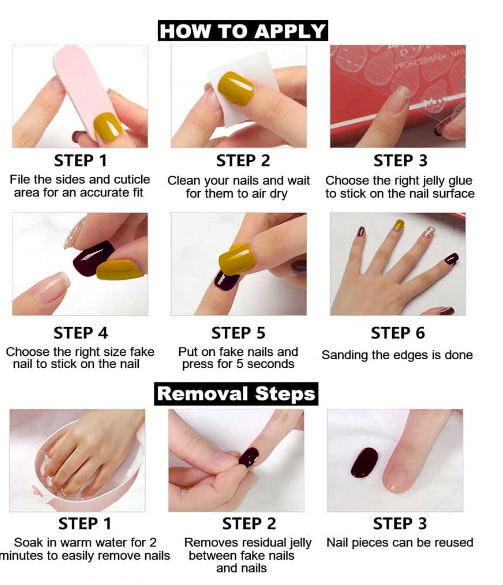 YOYfinee 24Pcs Press on Nails Medium—Short Square Fake Nails Magnetic Cat's Eye Nails. Candy pink(11)