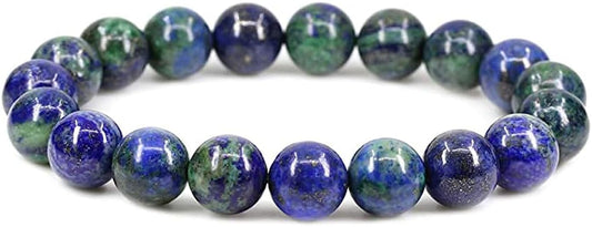 AD Beads Natural Gemstone Round Beads Stretch Bracelet Healing Reiki 8mm (Lapis Chrysocolla)