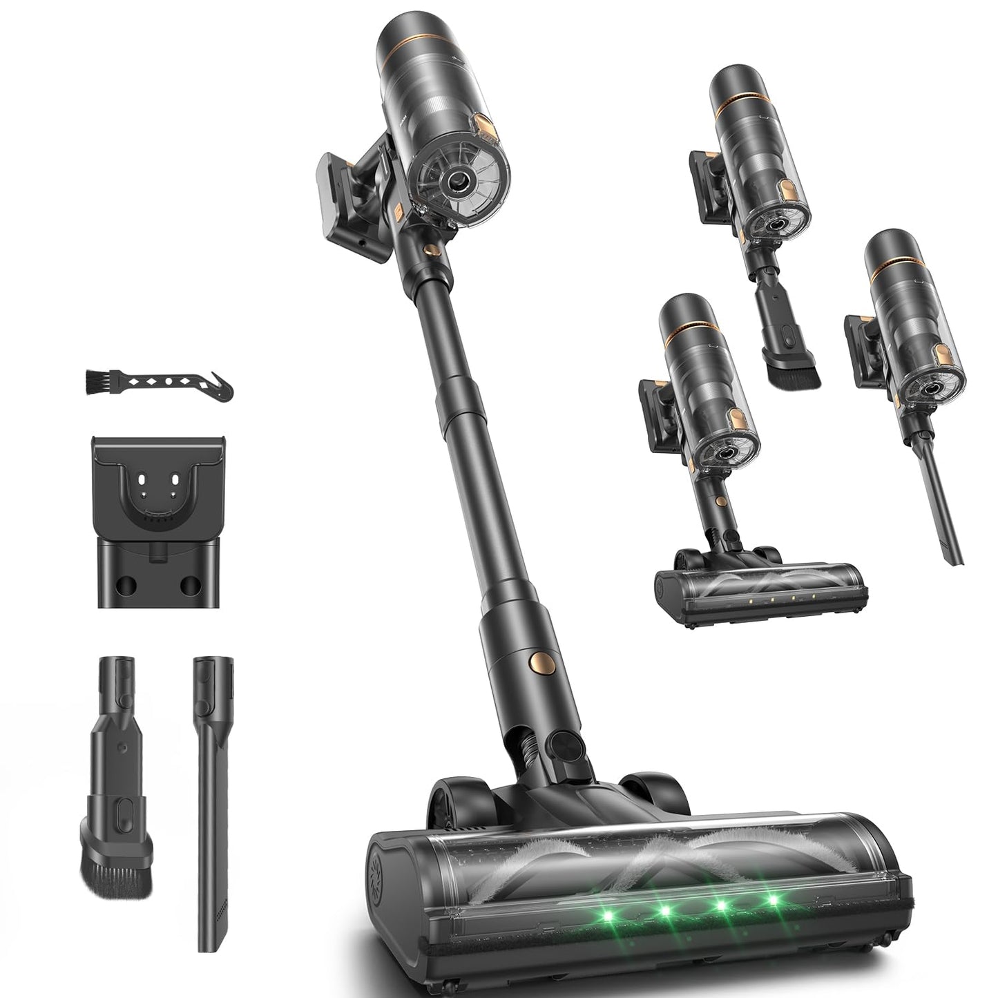 OXVAC Cordless Vacuum Cleaner 600W/58000Pa, 65-Minute Run Time Cordless Stick Vacuum with Self-Cleaning Filtration System, Freestanding, Tangle-Free, Suitable for Carpets/Floors/Pet Hair