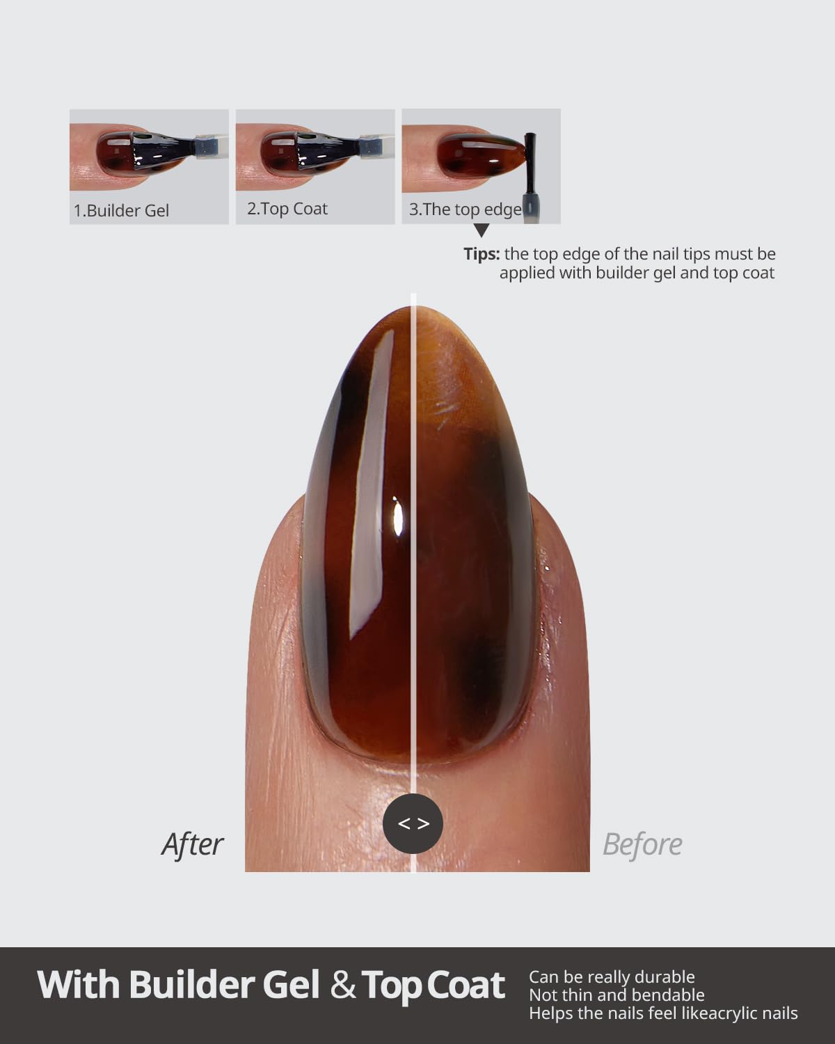 BTArtboxnails SOFTCOATTIPS Press On Nails - Tortoiseshell Almond Press On Nails Short, 96Pcs Salon Quality Soak Off Soft Gel Nail Tips in 16 Sizes