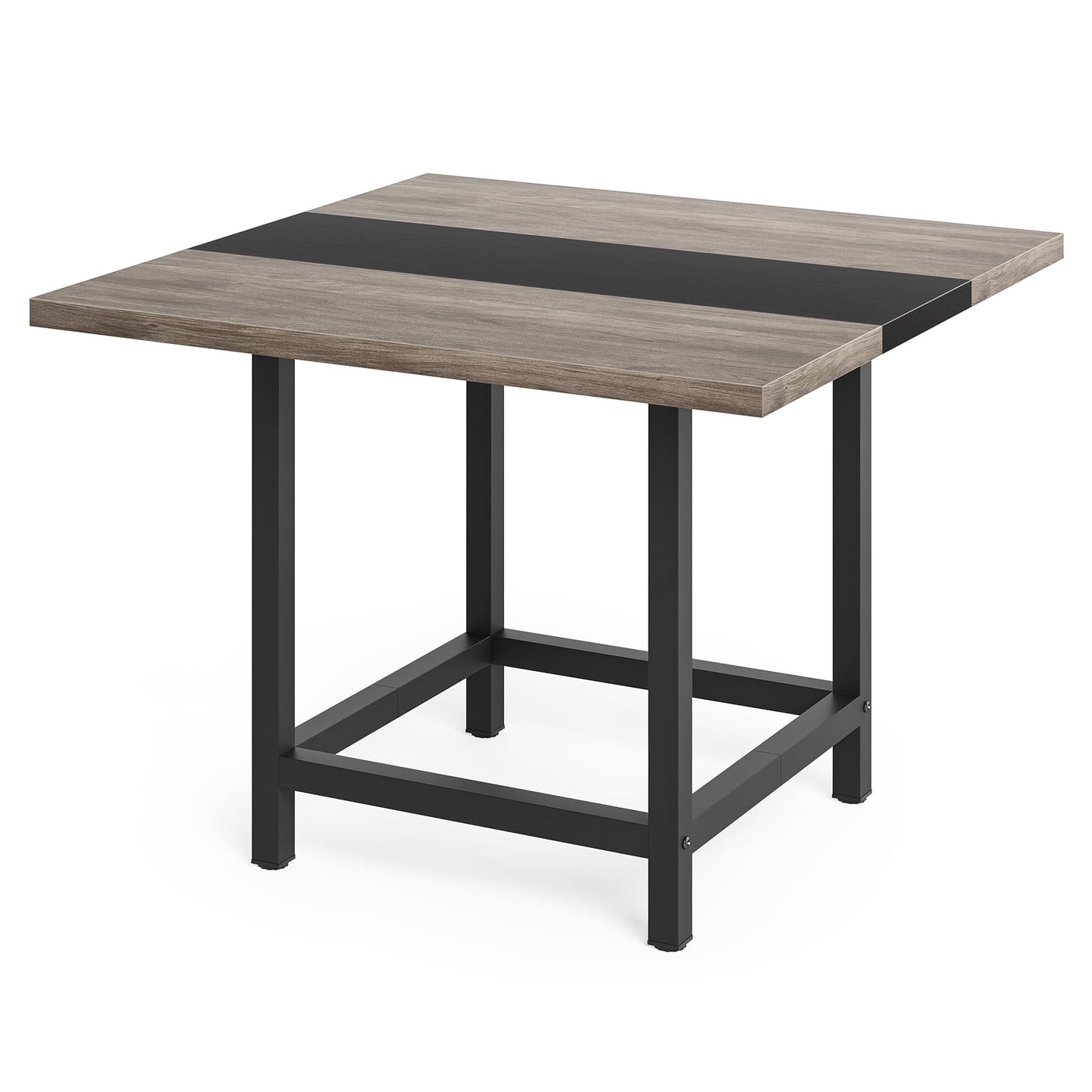 LITTLE TREE 39-Inch Square Small Conference Room Table for 4 People, Wood Computer Desk for Home Office, Small Space (Chair not Included)