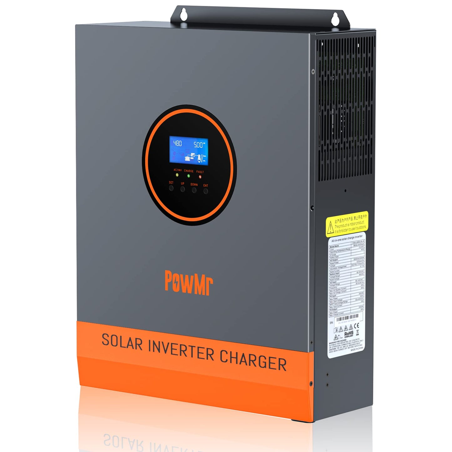 PowMr 5000W Solar Inverter 48V to 120V, Pure Sine Wave Power Inverter 5000W Built-in 80A MPPT Controller, Max.PV Input 5500W,500V,22A, Work with 48V Lead Acid and Lithium Batteries