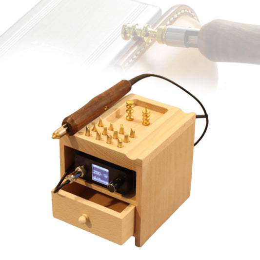 Thermal Unit/Skiving Machine/Electric Leather Edge Creaser/Digital Craft Tool 80-480°C with 14 Heads for Projects Sewing Work and Steady Hide Material Production(One)