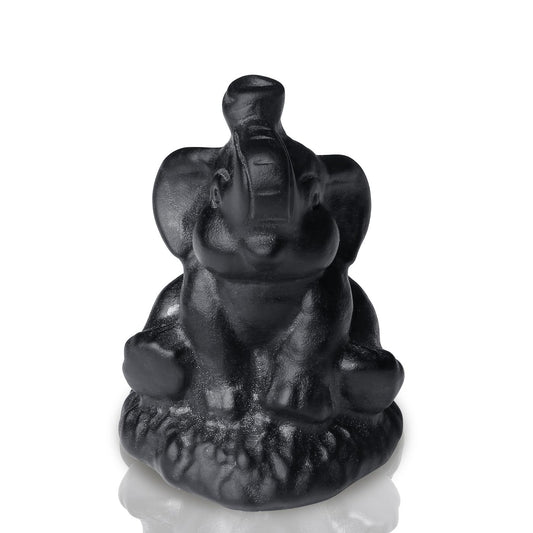 ZHIYUXI 2.2" Crystal Elephant Statue Decor Black Lucky Cute Elephants Figurine Matte Obsidian Crystals Figurine Spiritual Gifts for Women Small Sculpture for Home Office Desk Room Decoration
