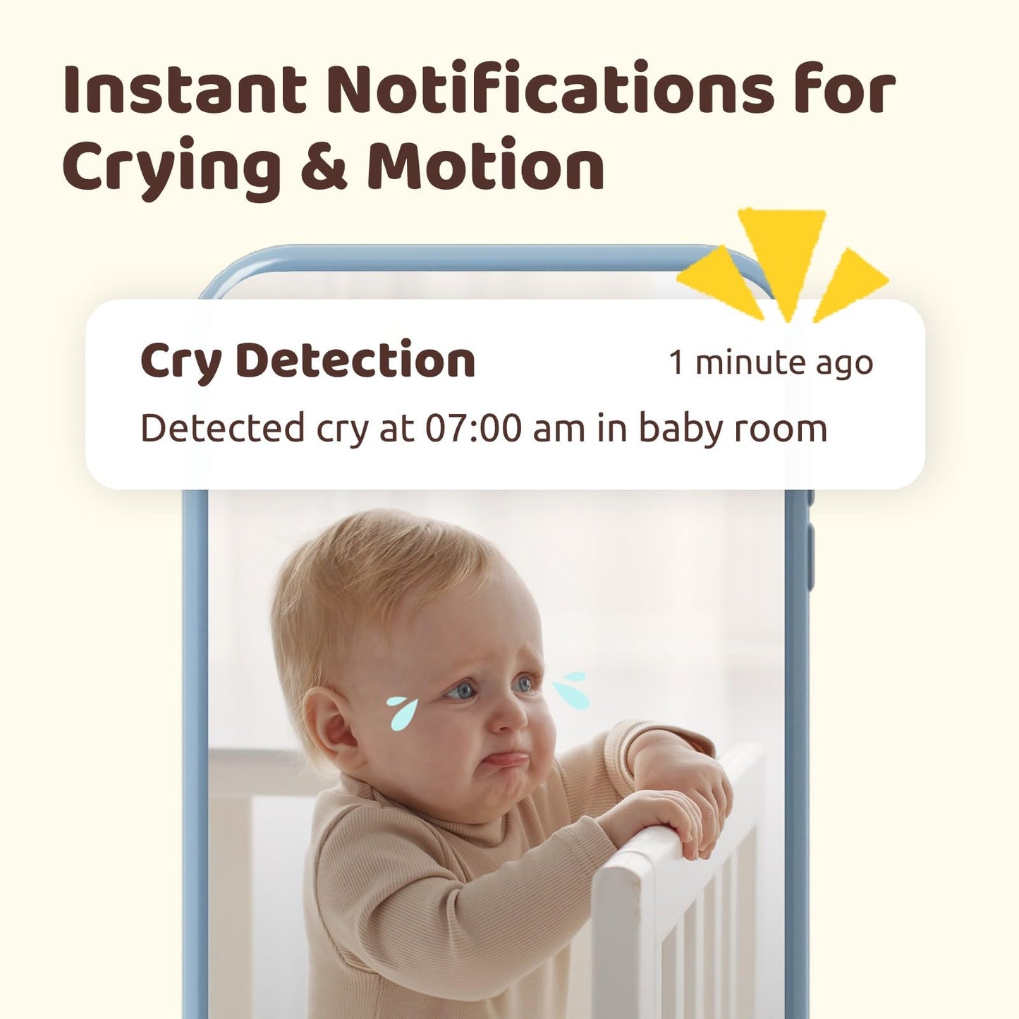 NETVUE Peekababy Baby Camera Monitor Video - Baby Monitor with Camera and Audio, 5" Display, 2-Way Talk, 4 in 1 Bracket Meets The Needs in All Scenarios, Smart Phone App, Cry Detection