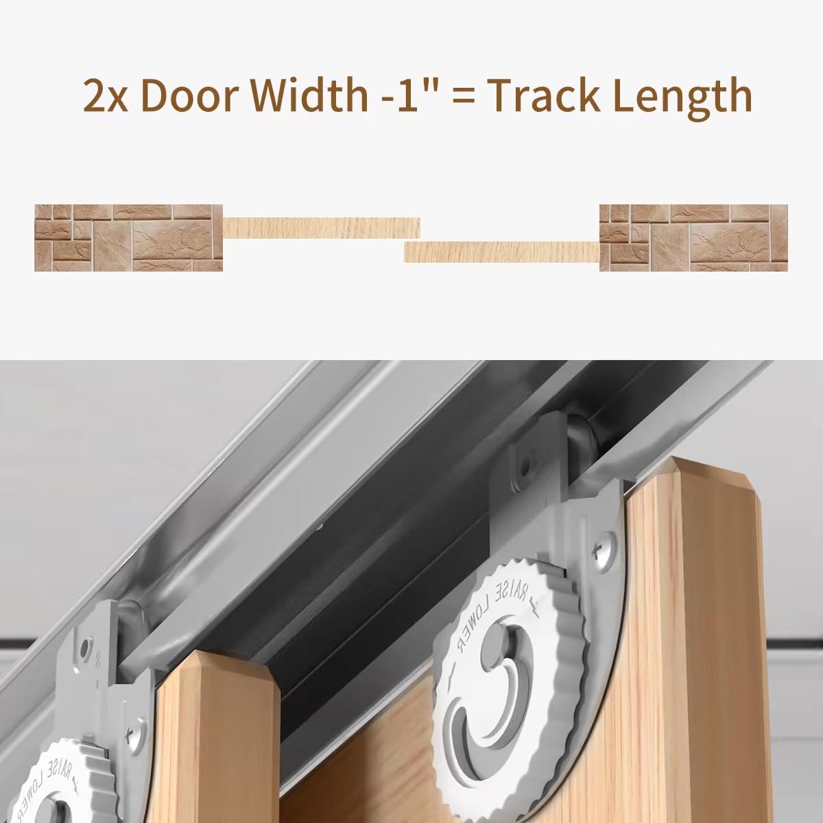 SongYung Bypass Sliding Door Hardware 48", Bypass Wardrobe Closet Door Track Set, Smoothly and Quietly, for 2 Door System