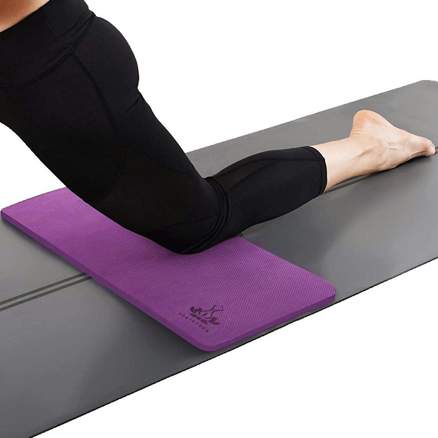 Yoga Knee Pads Cushion Non-Slip Knee Mat by Heathyoga, Knee Pad for Gardening Yard Work, Knee Pad Cushion for Yoga and Floor Exercises Yoga Mat Accessory 26"x10"x0.5"