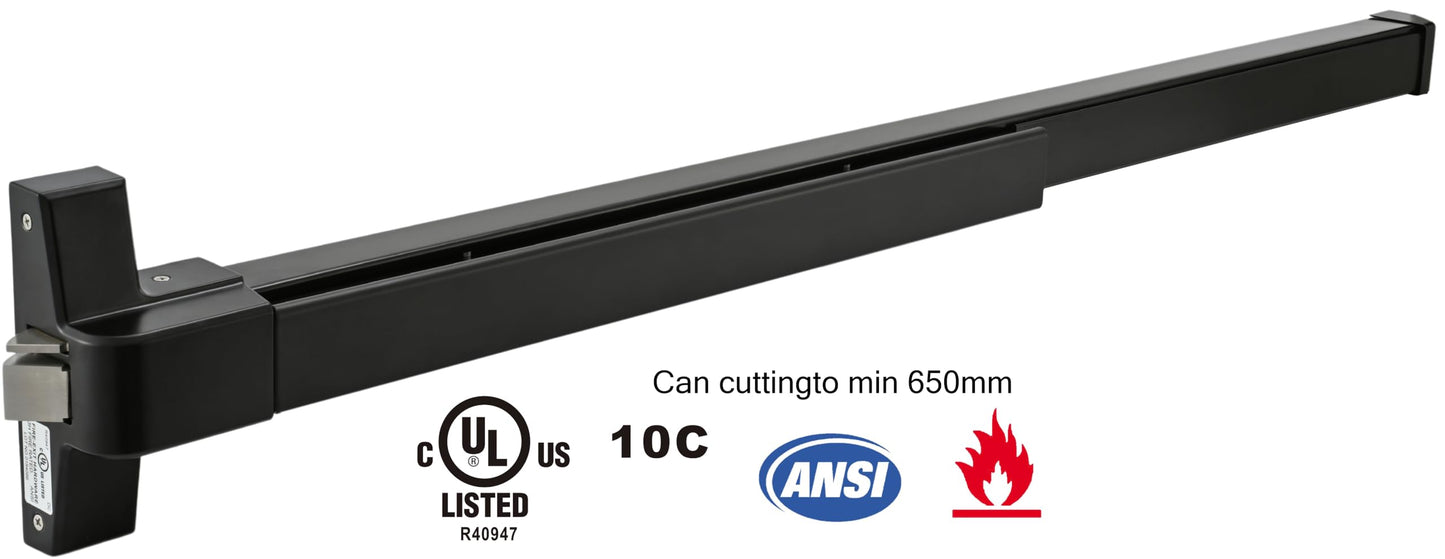 NCLTHS Commercial Push Bar Panic Exit Device with Lever Handle, 304 Stainless Steel, UL10C & ANSI Grade 1 Certified, Emergency Door Hardware (1710P- Push Bar Panic Exit Device+Lever Handle)